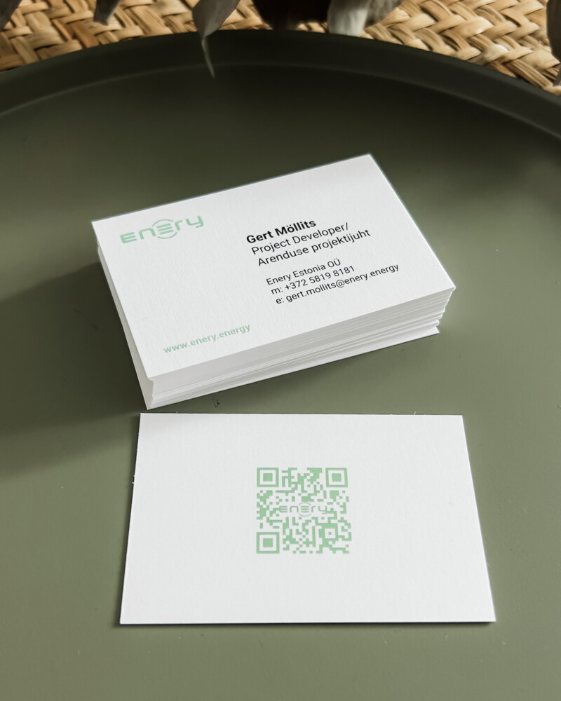 ENERY taaskasutatud visiitkaardid